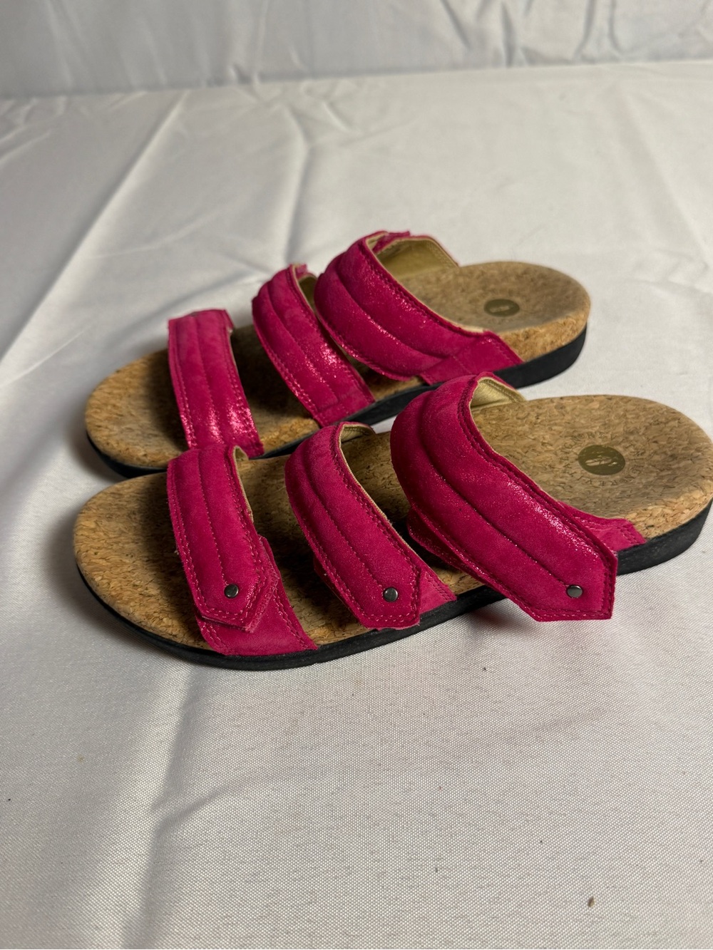 Revitalign Oasis Orthotic Slide Sandals Hot Pink Cork Sandals Size 7.5 - Picture 3 of 9